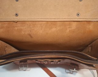 Bolso Cartera Cuero Marrón Vintage