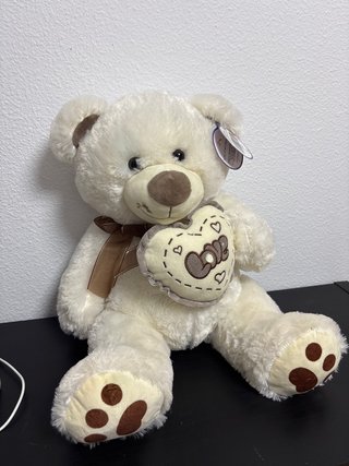 Osito de peluche blanco con corazón