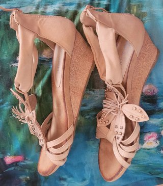 Sandalias elegantes tacón talla 40 impecables