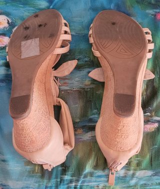 Sandalias elegantes tacón talla 40 impecables