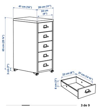 Cajonera HELMER 28x65 cm Blanca