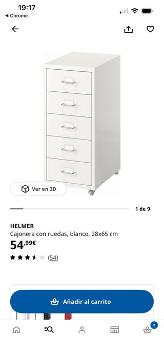 Cajonera HELMER 28x65 cm Blanca