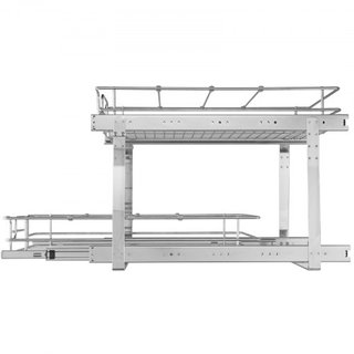 Organizador de Gabinete Extraíble de 2 Niveles 14"Wx21"Dx15"H, Estantes de Despensa Deslizables de Alta Resistencia, Cajones de Acero Extraíbles, Almacenamiento de Cajones Deslizantes para el Hoga...