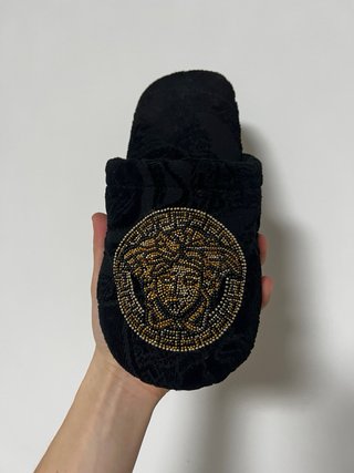 Pantofole Versace Medusa Nere Cristalli Tg L