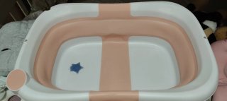 Bañera Plegable Bebé Rosa y Blanca
