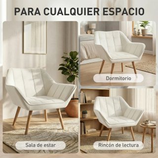 Butaca salón moderna terciopelo y madera