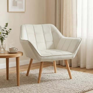 Butaca salón moderna terciopelo y madera