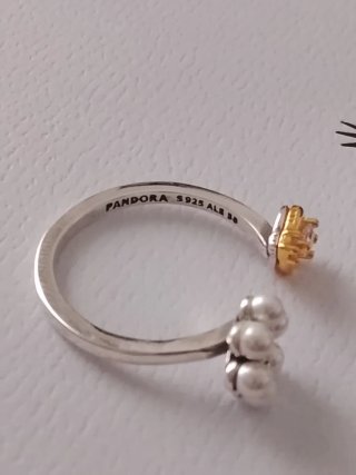 Anillo Pandora Flor y Abeja Ajustable