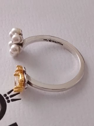 Anillo Pandora Flor y Abeja Ajustable