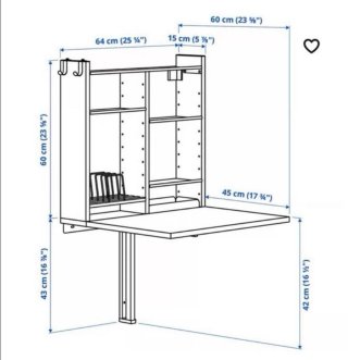Mesa Plegable Pared Ikea Blanca