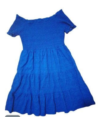 Vestido azul hombros descubiertos