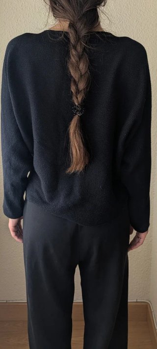 Jersey VINTAGE Negro Cuello Barco Mujer