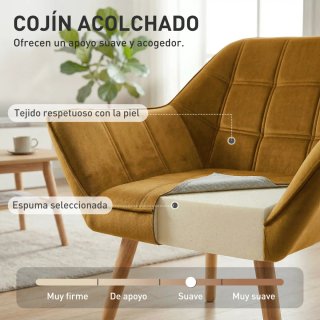 Butaca moderna terciopelo amarillo
