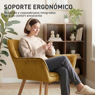 Butaca moderna terciopelo amarillo