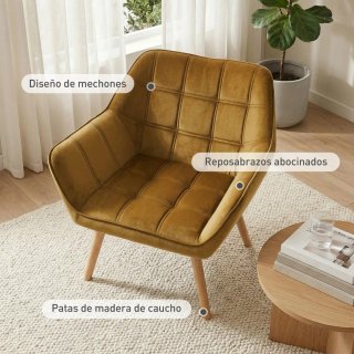 Butaca moderna terciopelo amarillo