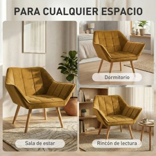 Butaca moderna terciopelo amarillo