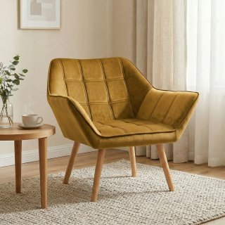 Butaca moderna terciopelo amarillo