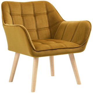 Butaca moderna terciopelo amarillo