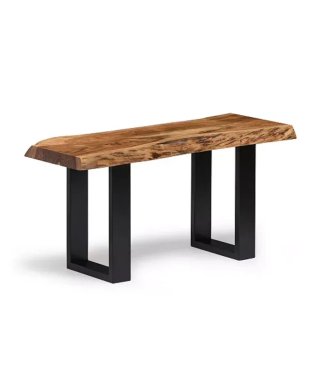 Banco y perchero rústico madera y metal