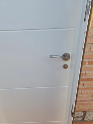 Puerta interior blanca con manilla