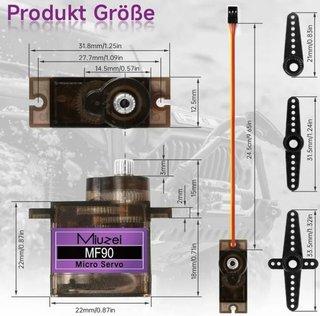Servomotores Miuzei MF90 Micro Servo (10uds)