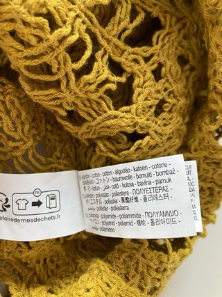 Zara Vestido Croche Mostaza Talla L
