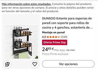 Estante para especias y rollo de papel