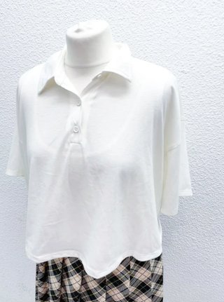 Vestido skater blanco cuadros colegial L