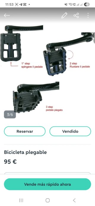 Bicicleta Plegable Negra