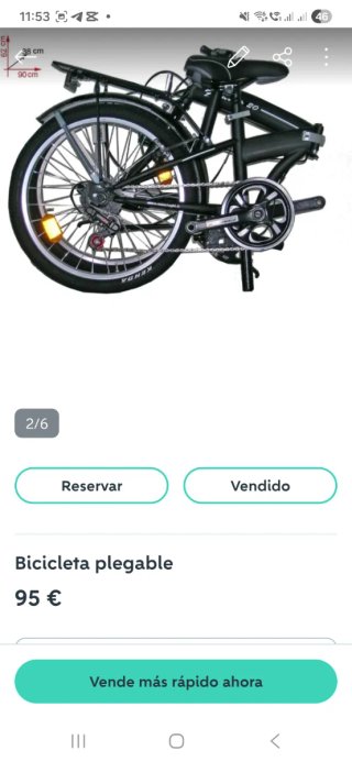 Bicicleta Plegable Negra
