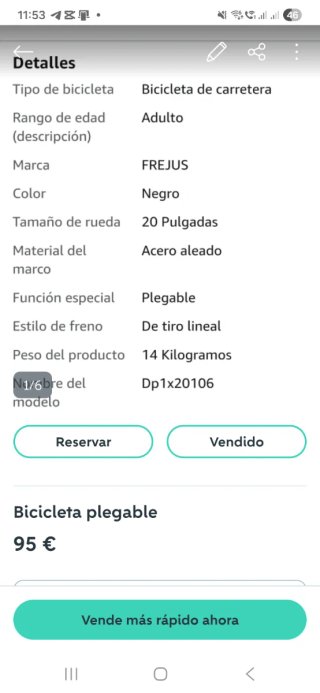 Bicicleta Plegable Negra