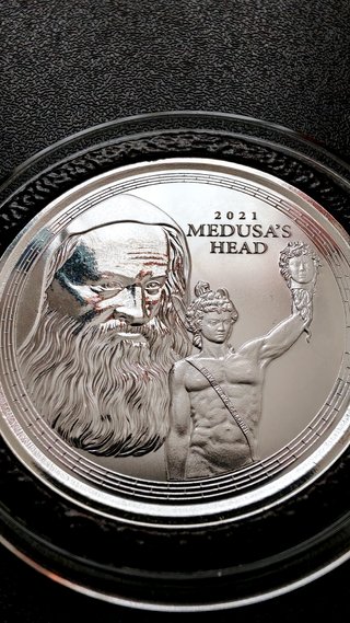 Plata 1 oz Medusa's Head 2021 Gibraltar