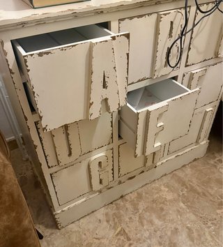 Cómoda WESTING Madera Decapada Blanca