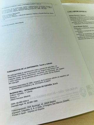 Fundamentos de la enfermería - teoría y método
