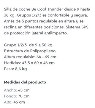 Silla de auto THUNDER con Isofix