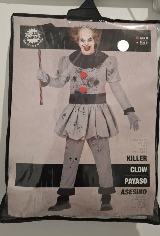 Disfraz Payaso Asesino Guirca Talla M