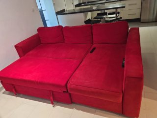 Sofá Cama Rojo Tela