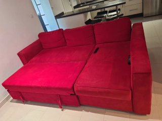 Sofá Cama Rojo Tela