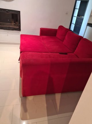 Sofá Cama Rojo Tela