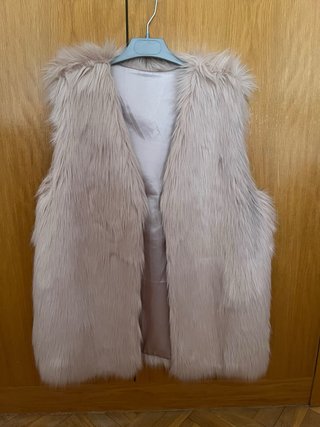 Chaleco pelo rosa claro talla única