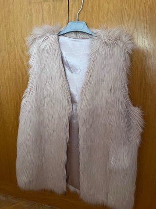 Chaleco pelo rosa claro talla única