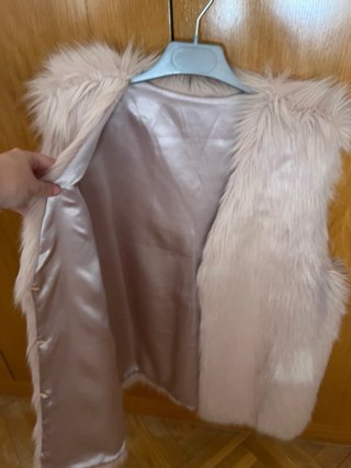 Chaleco pelo rosa claro talla única