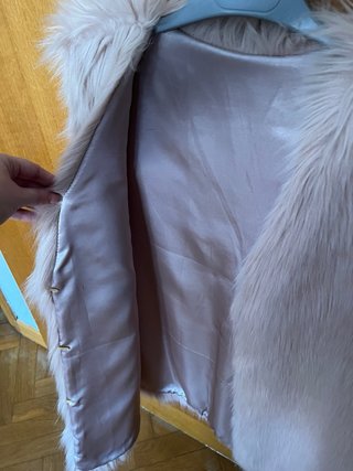 Chaleco pelo rosa claro talla única