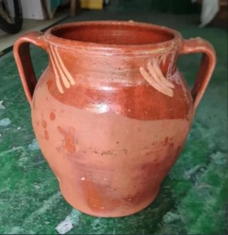 Cántaro de barro con 2 asas