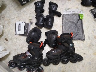 Patines Oxelo XS y Protecciones Talla XS