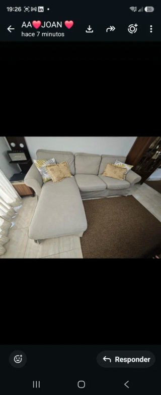 Sofá chaise longue Ikea Ektorp Beige.