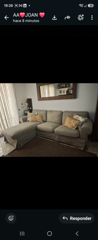 Sofá chaise longue Ikea Ektorp Beige.