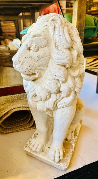Escultura León Guardián Piedra - pareja