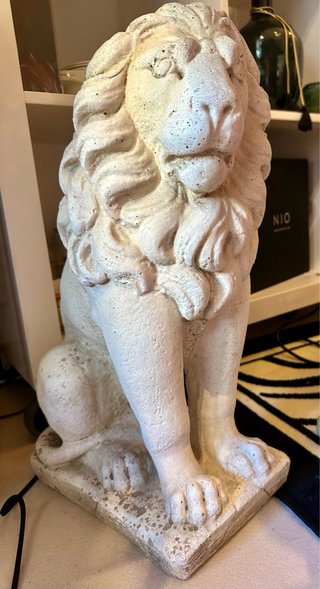 Escultura León Guardián Piedra - pareja