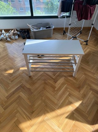 Mueble zapatero blanco y cristal